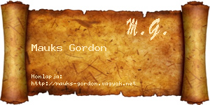 Mauks Gordon névjegykártya